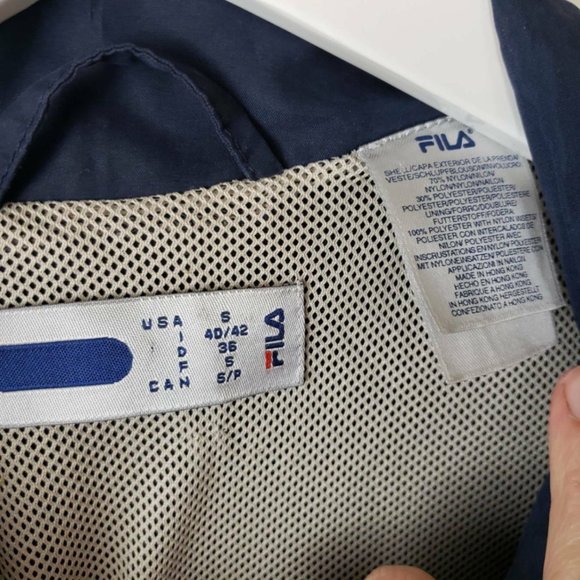 Fila Blue Full Zip Windbreaker Jacket Lightweight - Picture 4 of 5